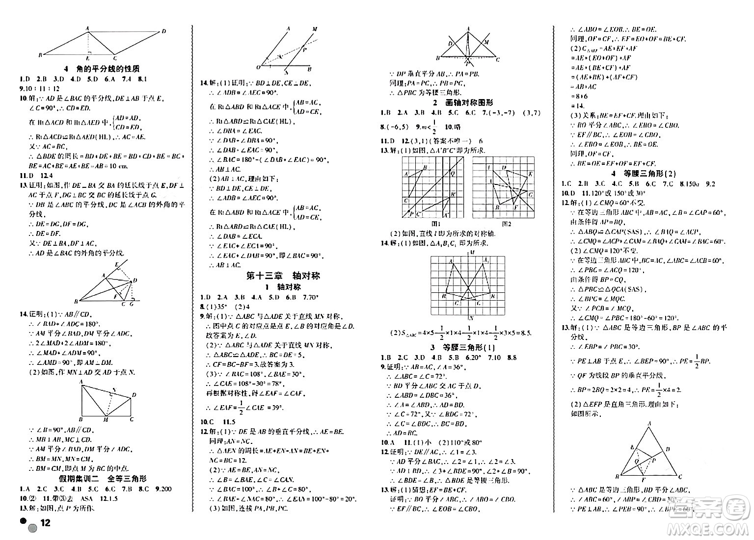 安徽大學出版社2024假期總動員寒假必刷題八年級數(shù)學人教版答案