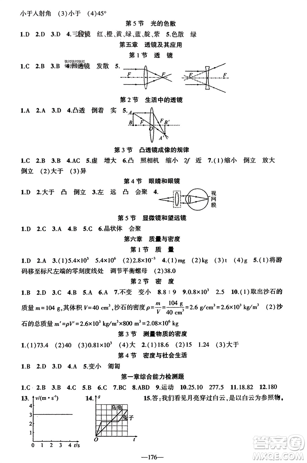 新疆青少年出版社2023年秋原創(chuàng)新課堂八年級(jí)物理上冊(cè)人教版貴州專(zhuān)版參考答案