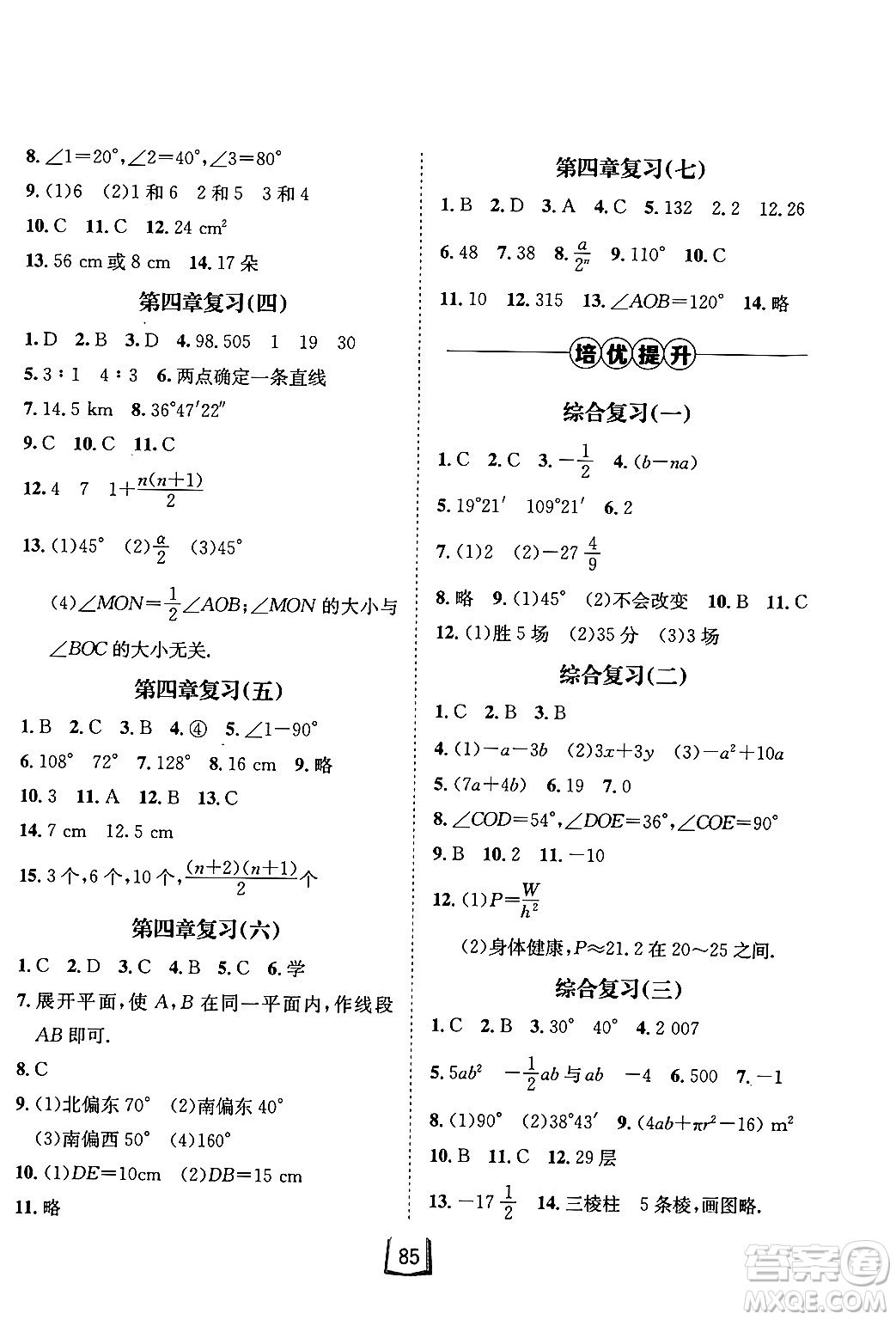 河北少年兒童出版社2024桂壯紅皮書寒假天地七年級數(shù)學(xué)通用版答案