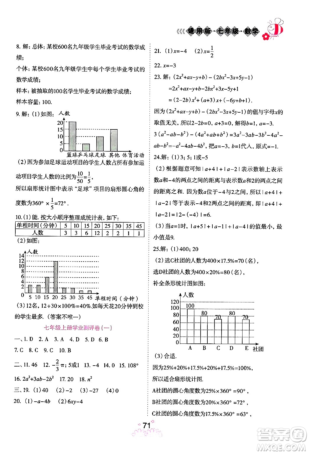 陽(yáng)光出版社2024假日時(shí)光寒假作業(yè)七年級(jí)數(shù)學(xué)通用版答案