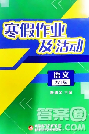 新疆文化出版社2024寒假作業(yè)及活動九年級語文通用版參考答案