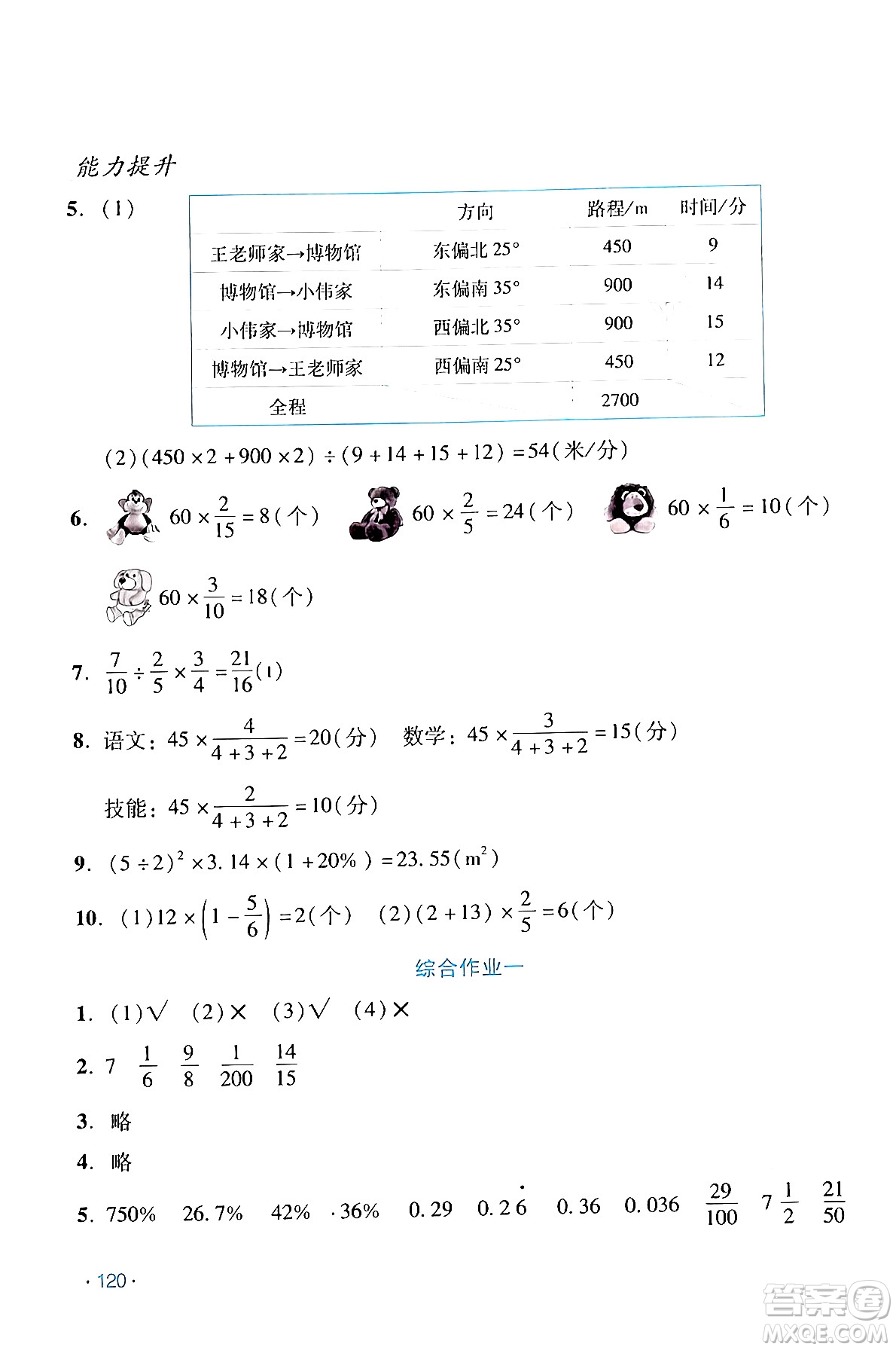 吉林出版集團(tuán)股份有限公司2024假日數(shù)學(xué)六年級(jí)數(shù)學(xué)人教版答案