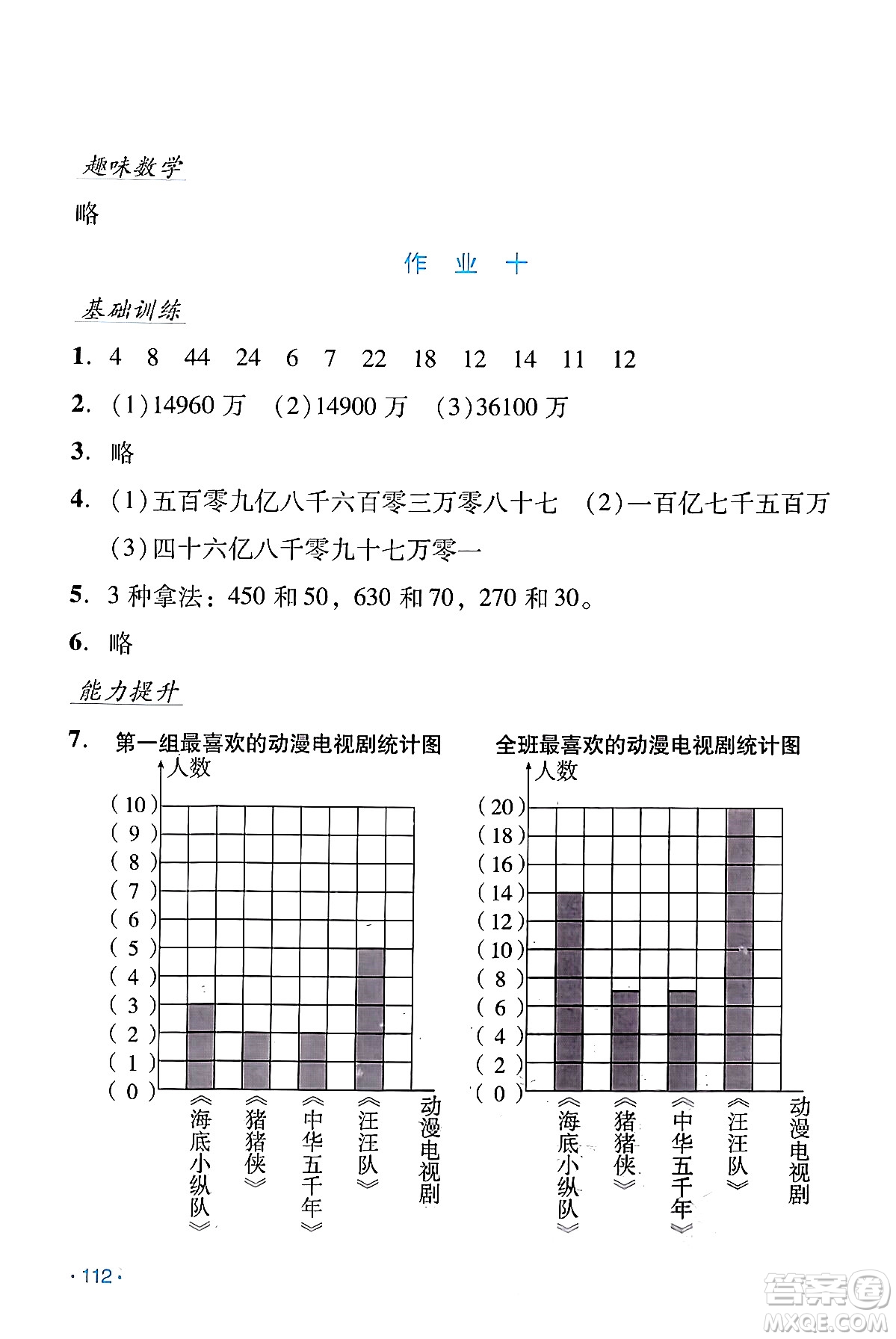 吉林出版集團股份有限公司2024假日數(shù)學四年級數(shù)學人教版答案