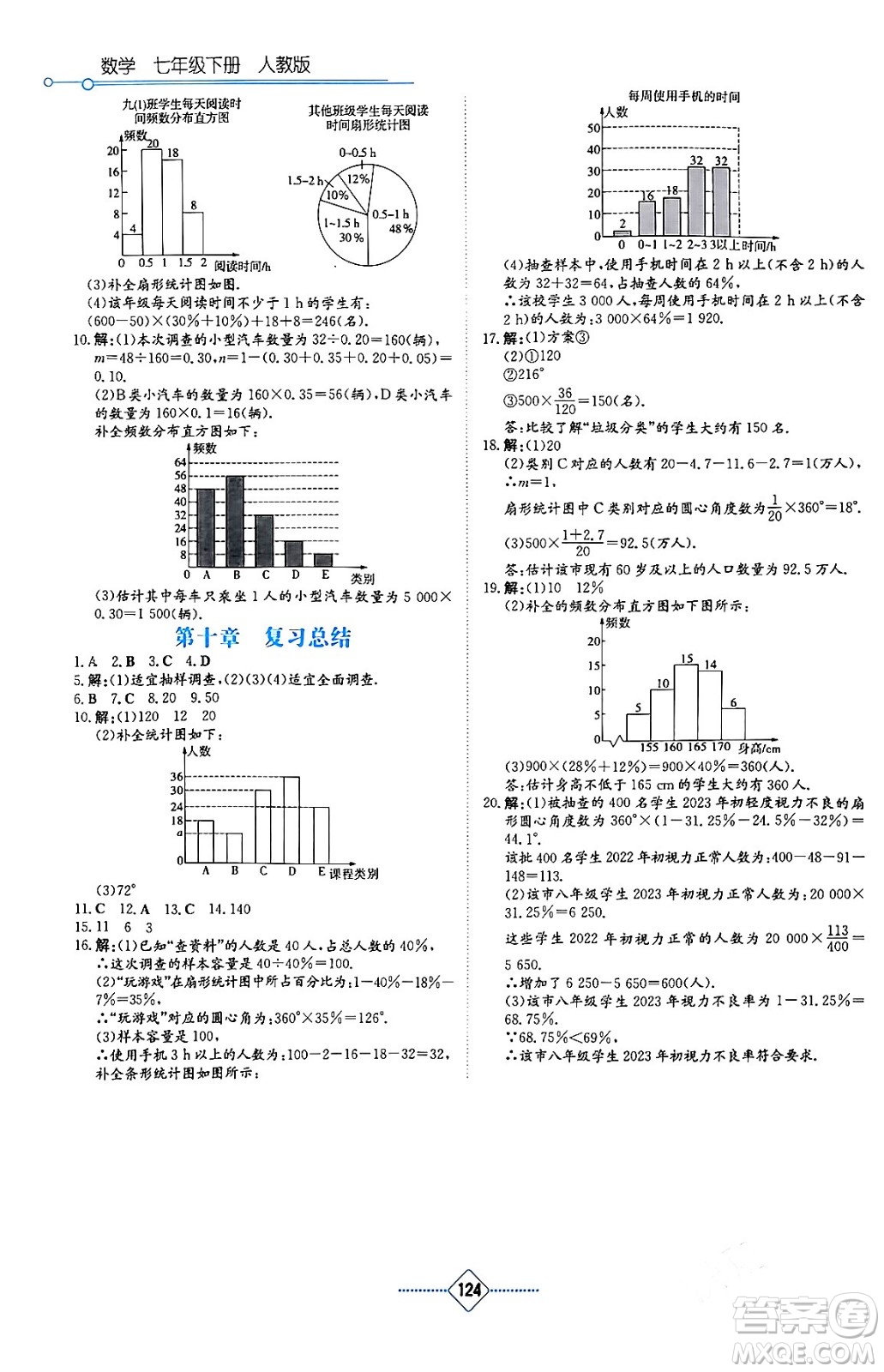 湖南教育出版社2024年春學(xué)法大視野七年級數(shù)學(xué)下冊人教版答案