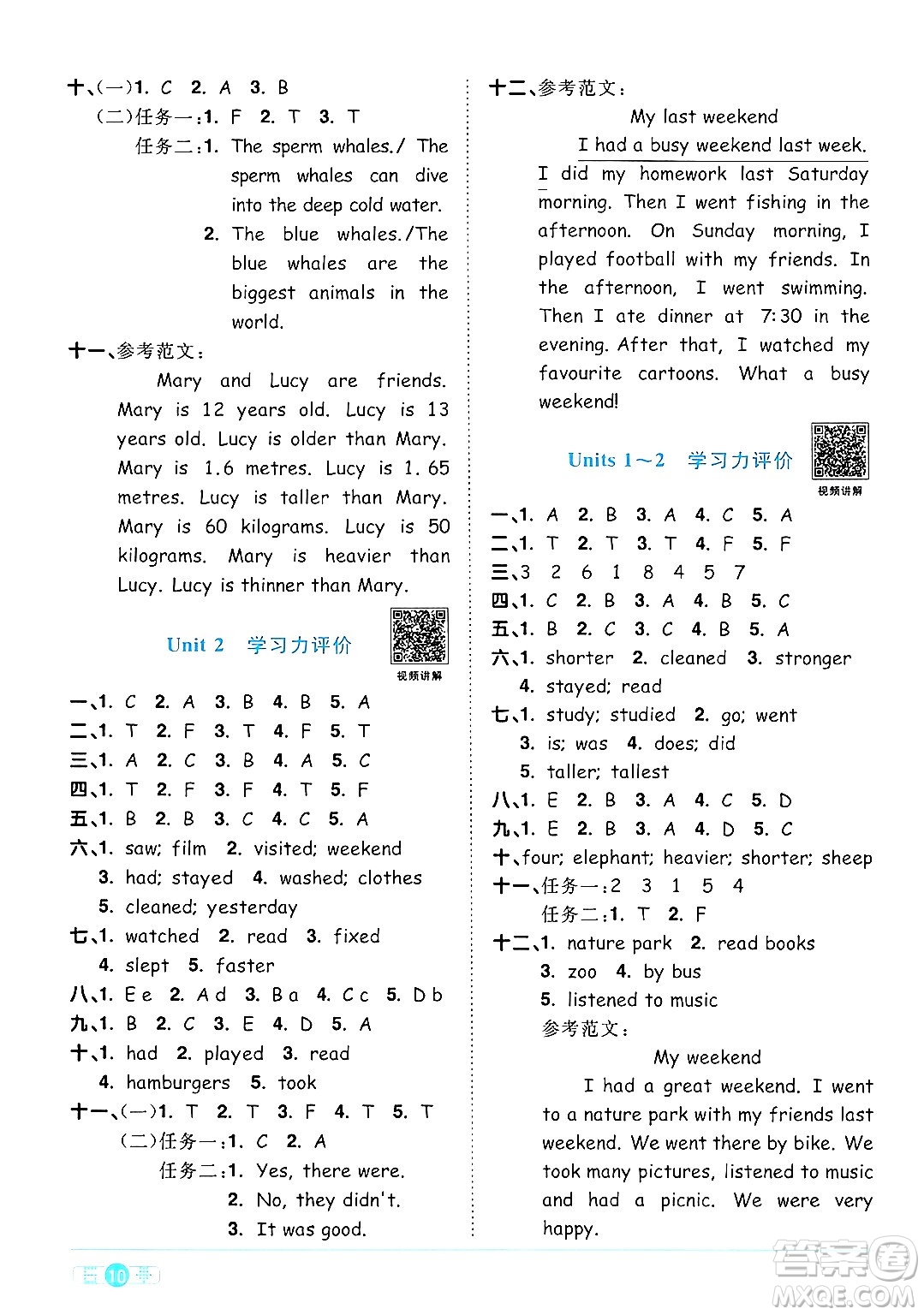 江西教育出版社2024年春陽光同學(xué)課時(shí)優(yōu)化作業(yè)六年級英語下冊人教版答案