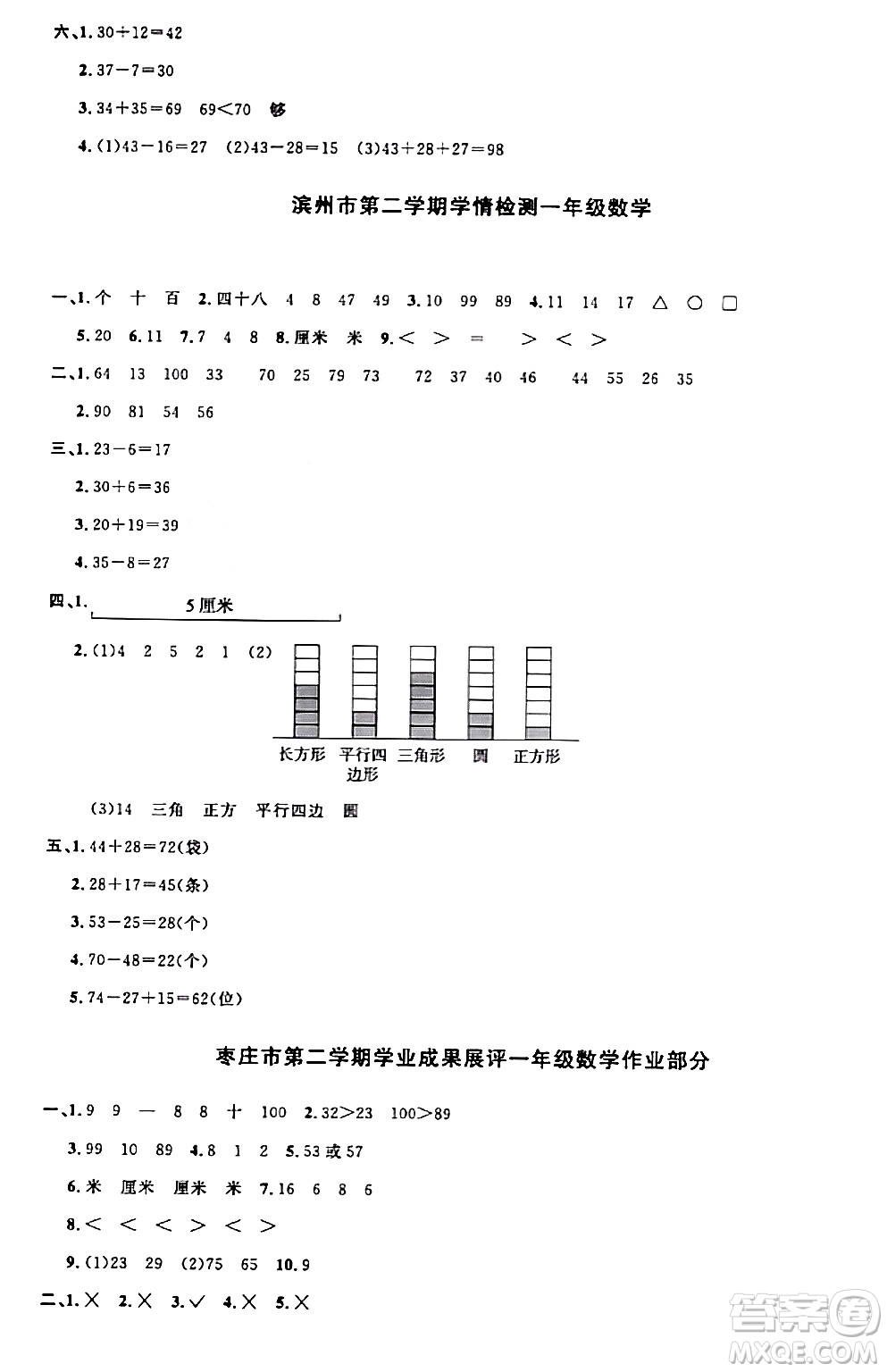 江西教育出版社2024年春陽光同學(xué)課時(shí)優(yōu)化作業(yè)一年級(jí)數(shù)學(xué)下冊(cè)青島版答案