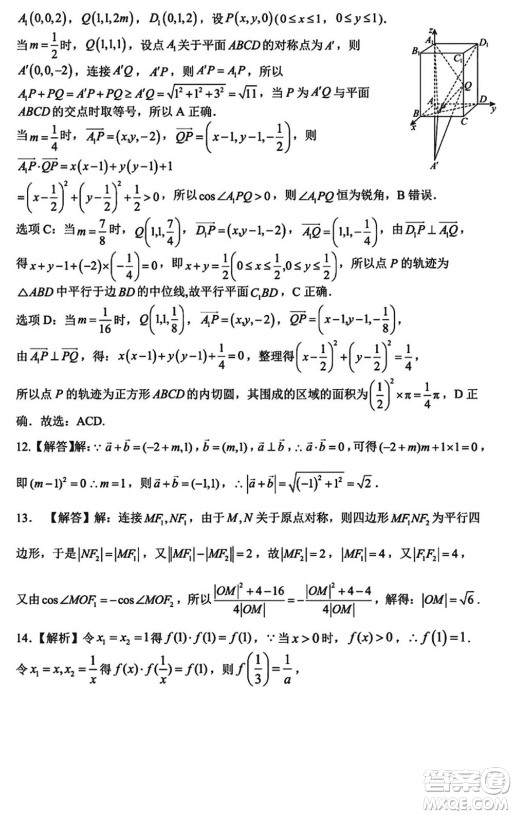 重慶八中2024屆高三下學(xué)期入學(xué)適應(yīng)性考試數(shù)學(xué)試題參考答案