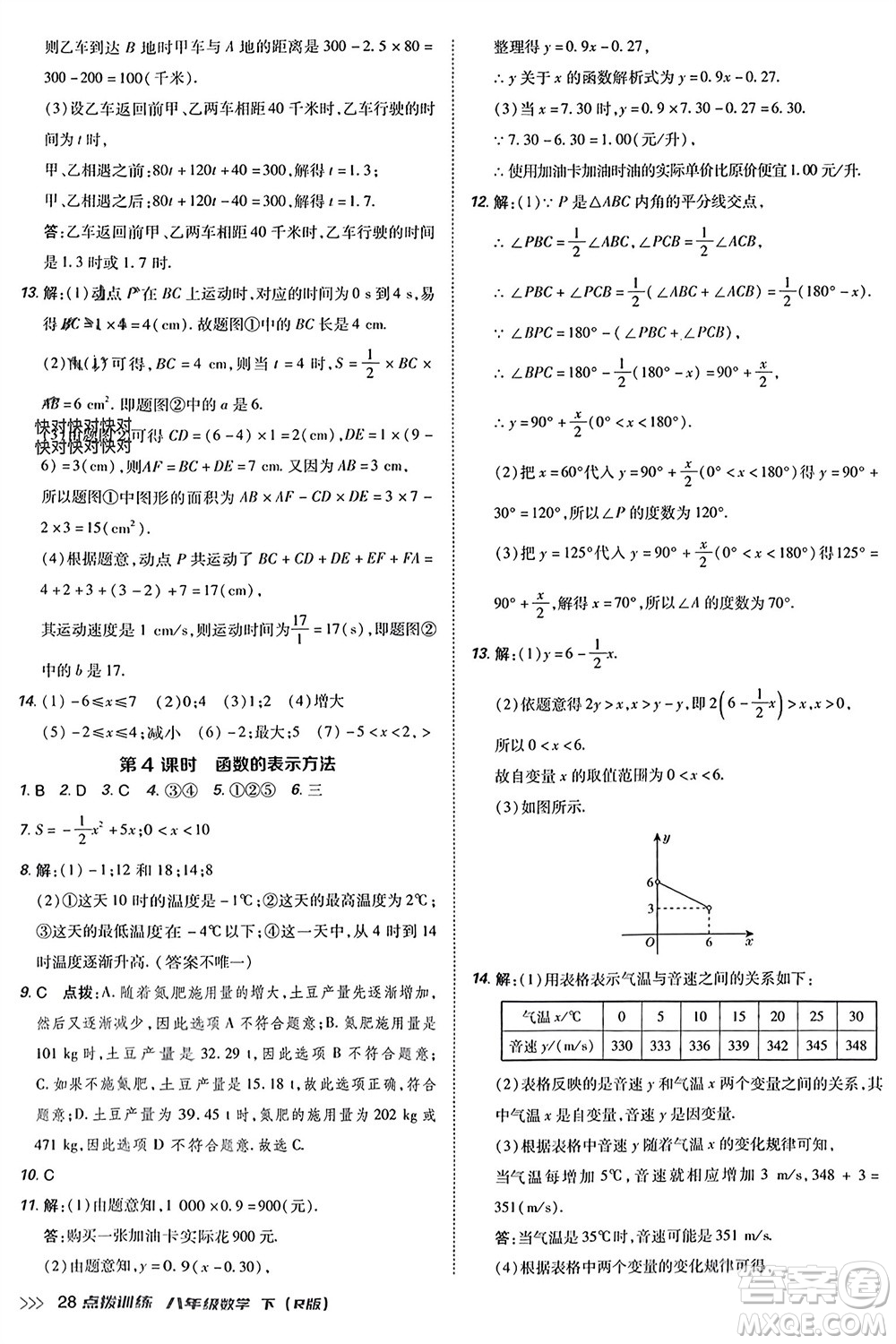 吉林教育出版社2024年春榮德基點(diǎn)撥訓(xùn)練八年級(jí)數(shù)學(xué)下冊(cè)人教版參考答案