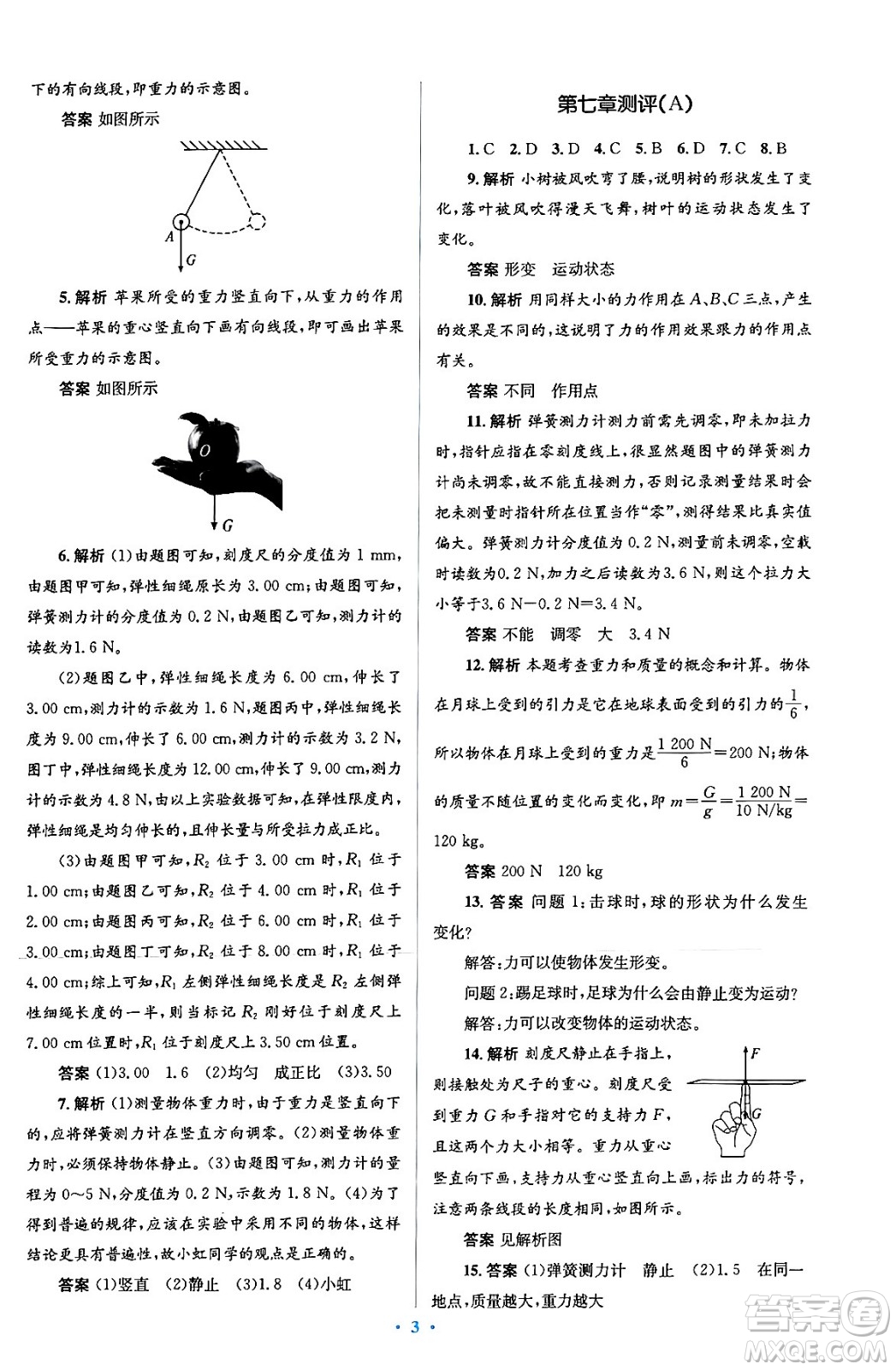 人民教育出版社2024年春人教金學(xué)典同步解析與測(cè)評(píng)學(xué)考練八年級(jí)物理下冊(cè)人教版答案