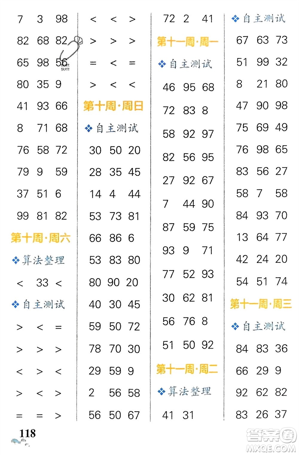 遼寧教育出版社2024年春小學(xué)學(xué)霸天天計(jì)算一年級(jí)數(shù)學(xué)下冊(cè)人教版廣東專版參考答案