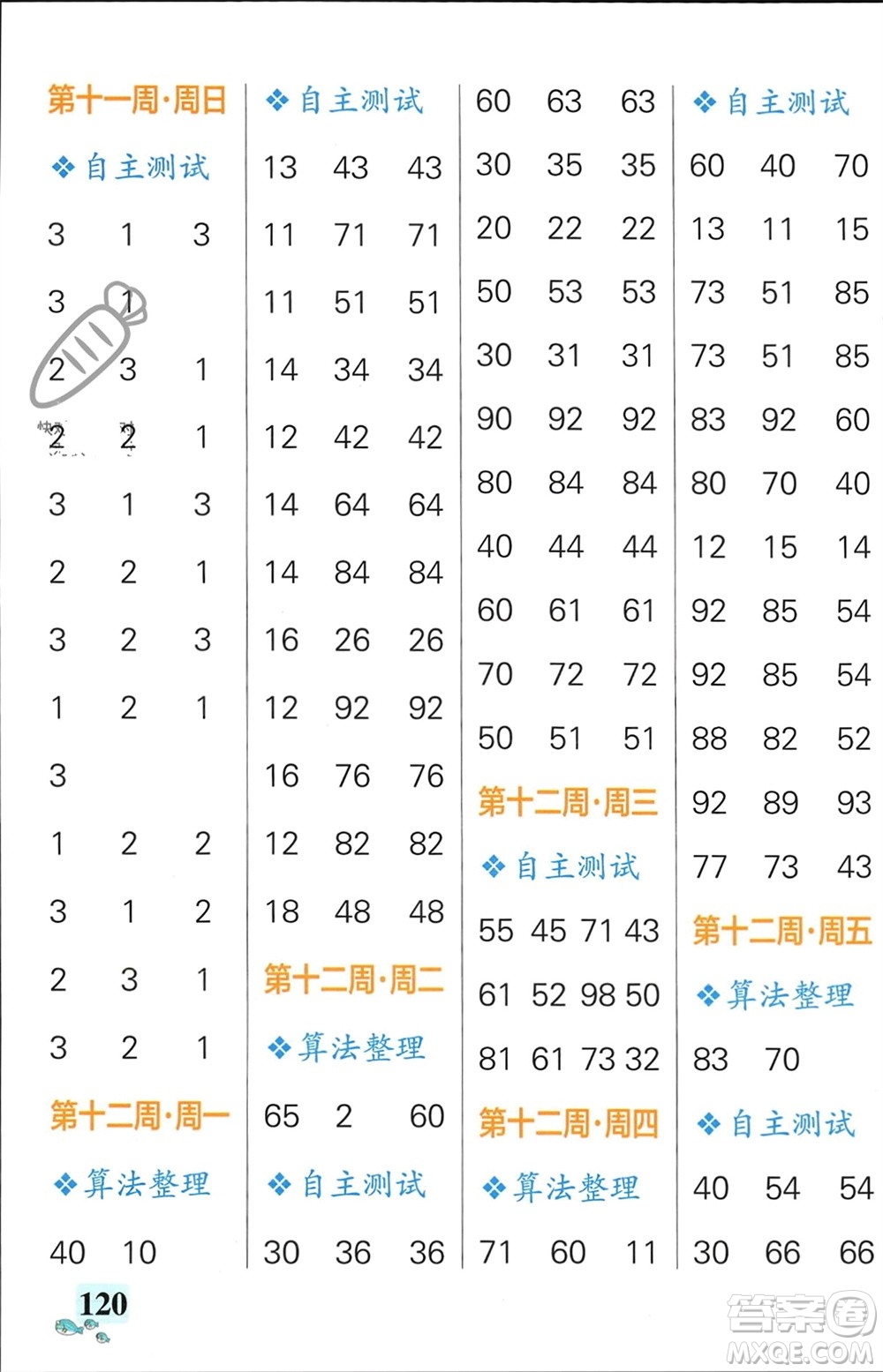 遼寧教育出版社2024年春小學(xué)學(xué)霸天天計(jì)算一年級(jí)數(shù)學(xué)下冊(cè)北師大版廣東專版參考答案