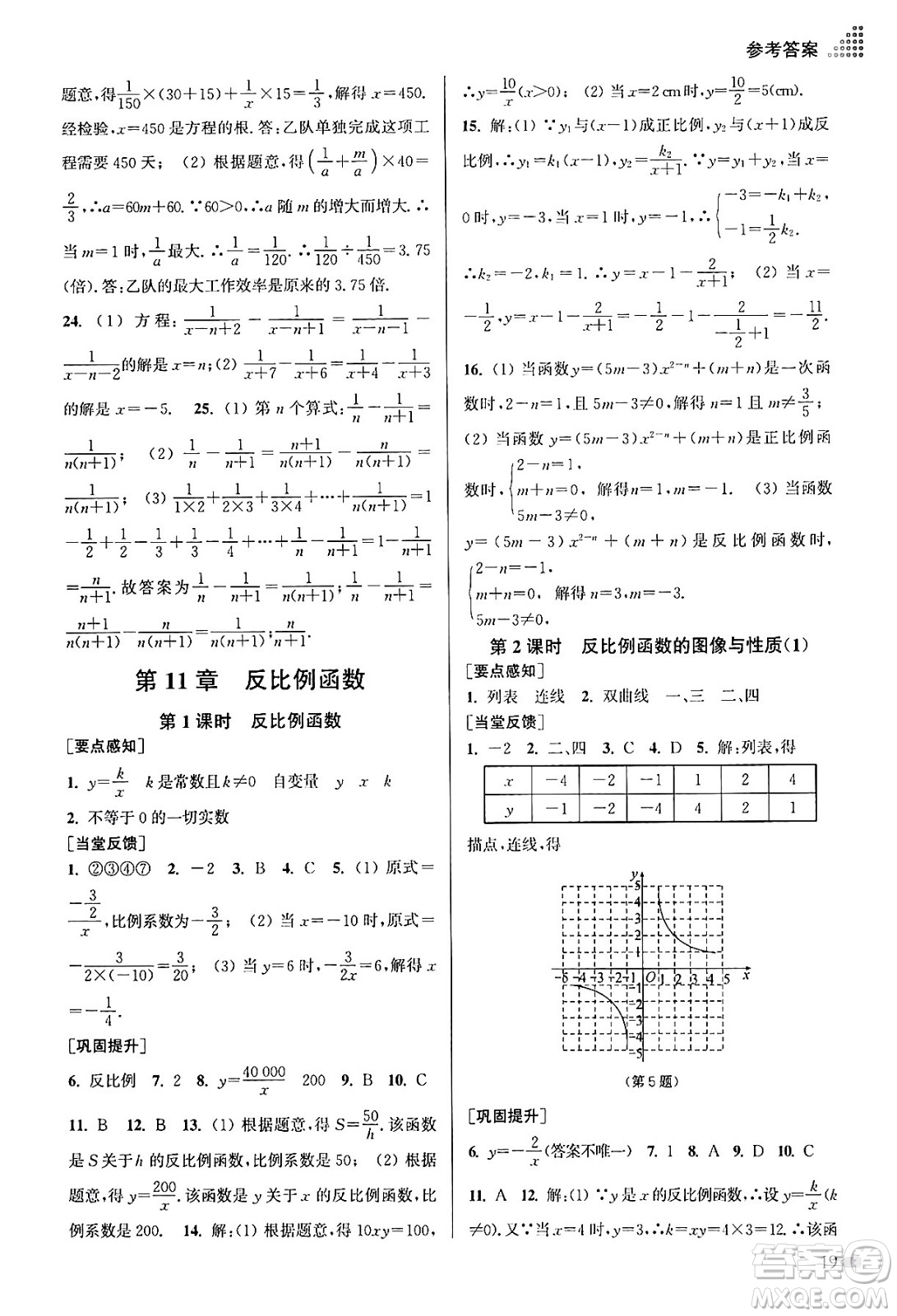 江蘇鳳凰美術(shù)出版社2024年春創(chuàng)新課時作業(yè)本八年級數(shù)學(xué)下冊江蘇版答案