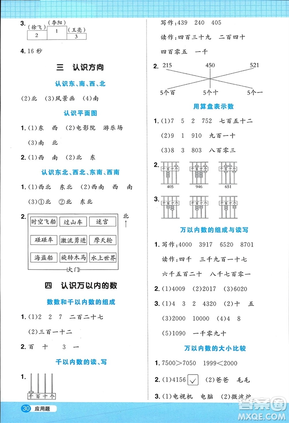 江西教育出版社2024年春陽光同學(xué)計(jì)算小達(dá)人二年級(jí)數(shù)學(xué)下冊(cè)蘇教版參考答案