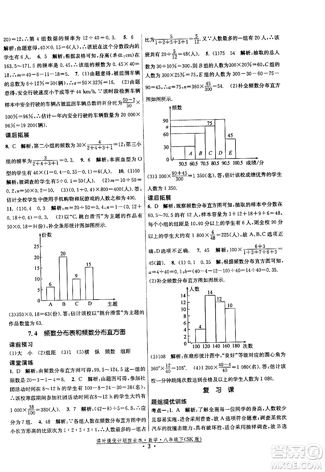 江蘇人民出版社2024年春課時提優(yōu)計劃作業(yè)本八年級數(shù)學下冊蘇科版答案