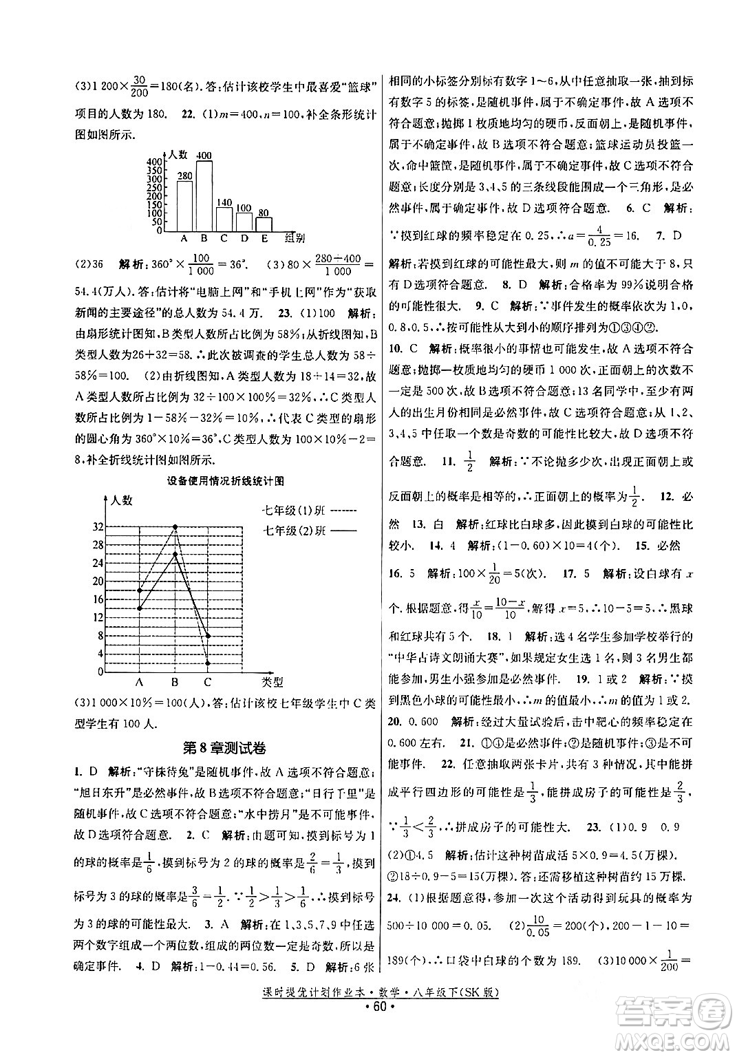 江蘇人民出版社2024年春課時提優(yōu)計劃作業(yè)本八年級數(shù)學下冊蘇科版答案