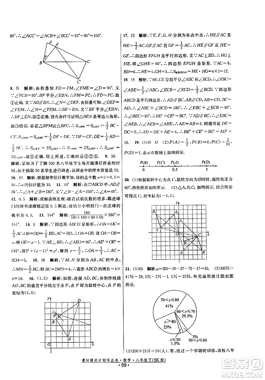 江蘇人民出版社2024年春課時提優(yōu)計劃作業(yè)本八年級數(shù)學下冊蘇科版答案