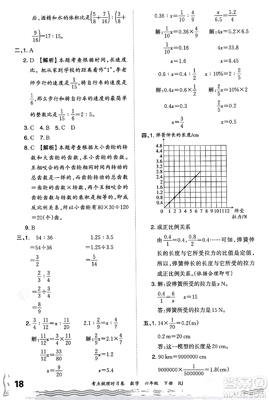 江西人民出版社2024年春王朝霞考點梳理時習(xí)卷六年級數(shù)學(xué)下冊人教版答案