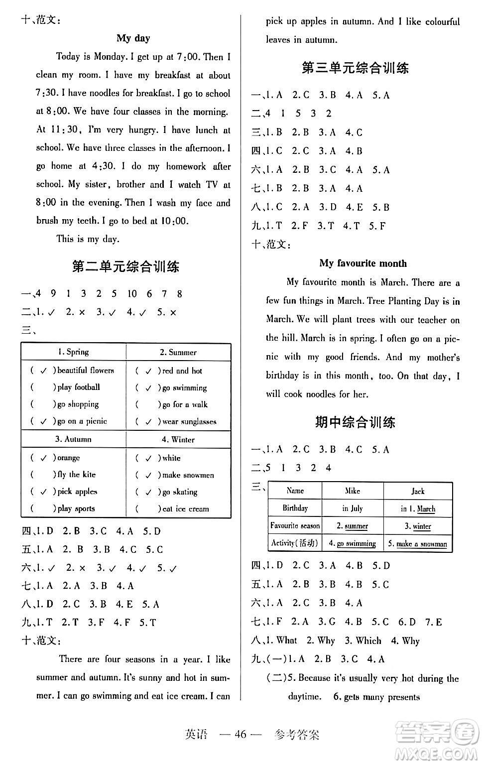 二十一世紀(jì)出版社集團2024年春新課程新練習(xí)五年級英語下冊人教版答案