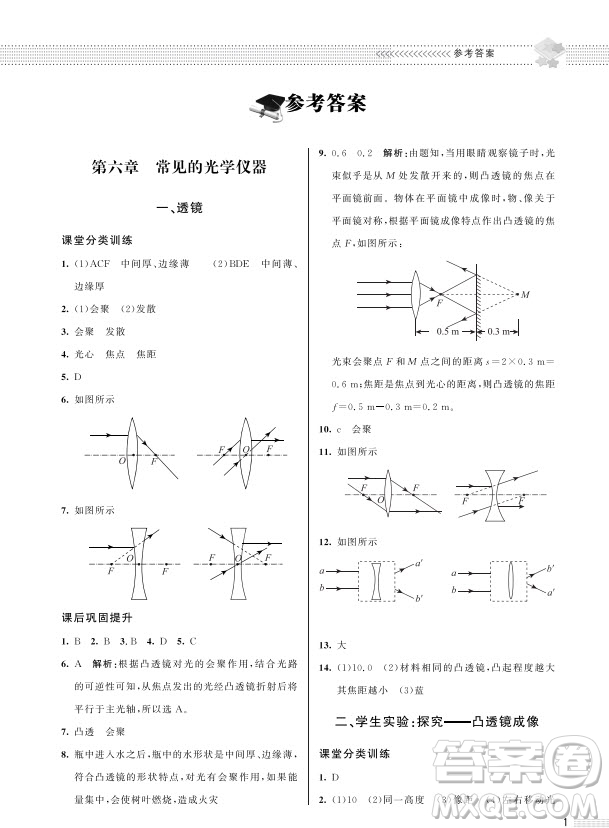 北京師范大學(xué)出版社2024年春配套綜合練習(xí)八年級(jí)物理下冊(cè)北師大版參考答案