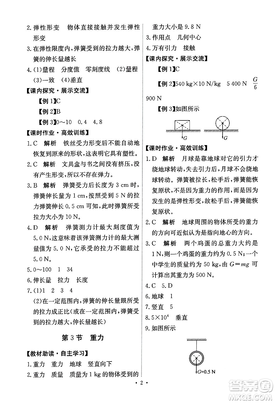 人民教育出版社2024年春能力培養(yǎng)與測(cè)試八年級(jí)物理下冊(cè)人教版答案