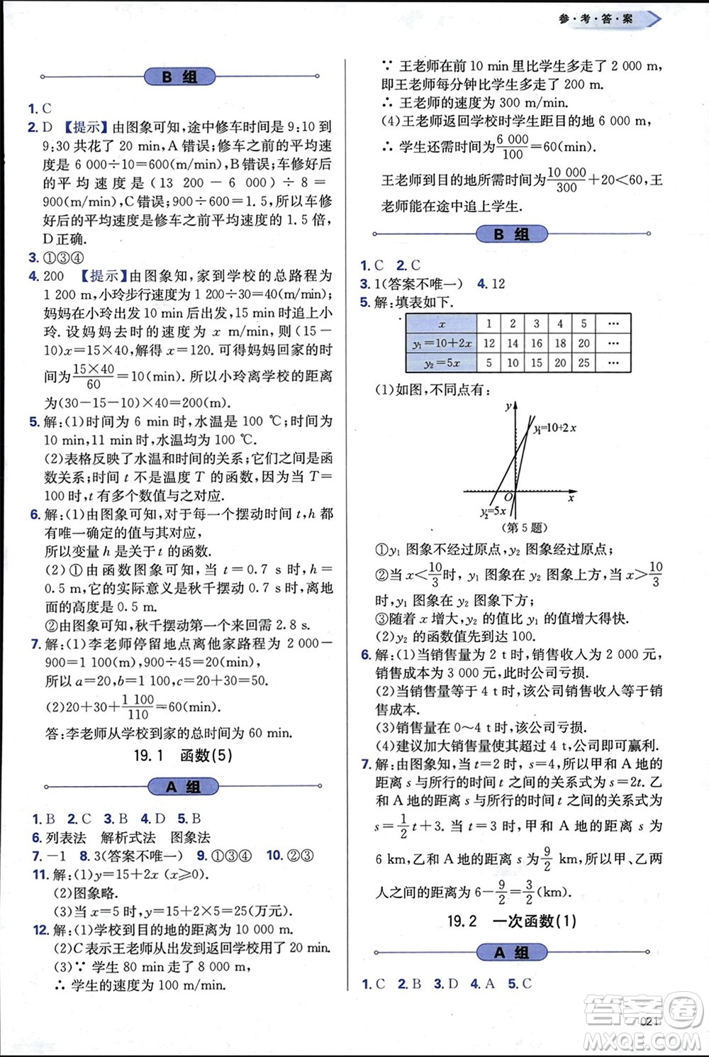 天津教育出版社2024年春學習質量監(jiān)測八年級數(shù)學下冊人教版參考答案