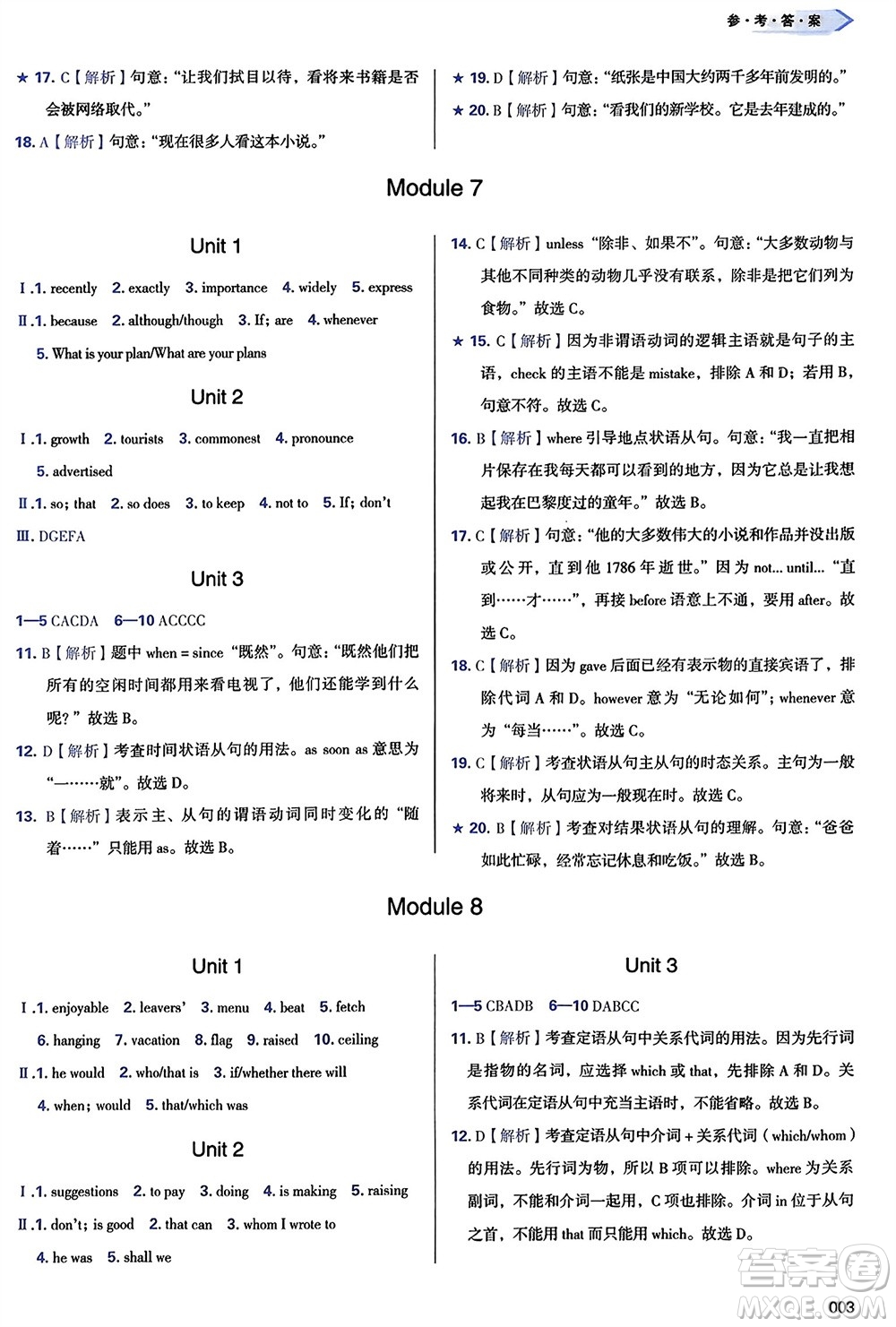 天津教育出版社2024年春學(xué)習(xí)質(zhì)量監(jiān)測九年級英語下冊外研版參考答案