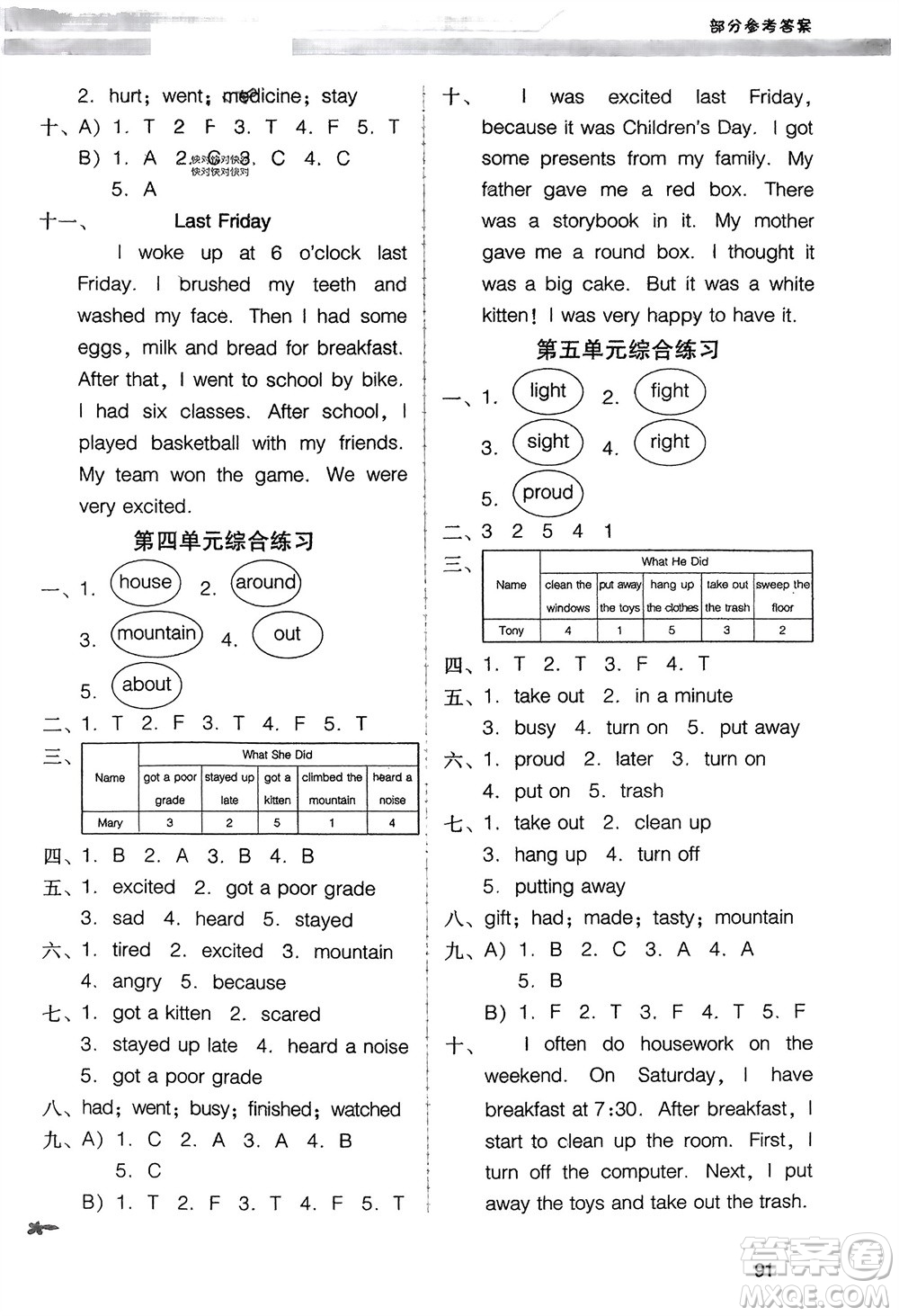 廣西師范大學(xué)出版社2024年春新課程學(xué)習(xí)輔導(dǎo)六年級(jí)英語下冊(cè)粵人版中山專版參考答案