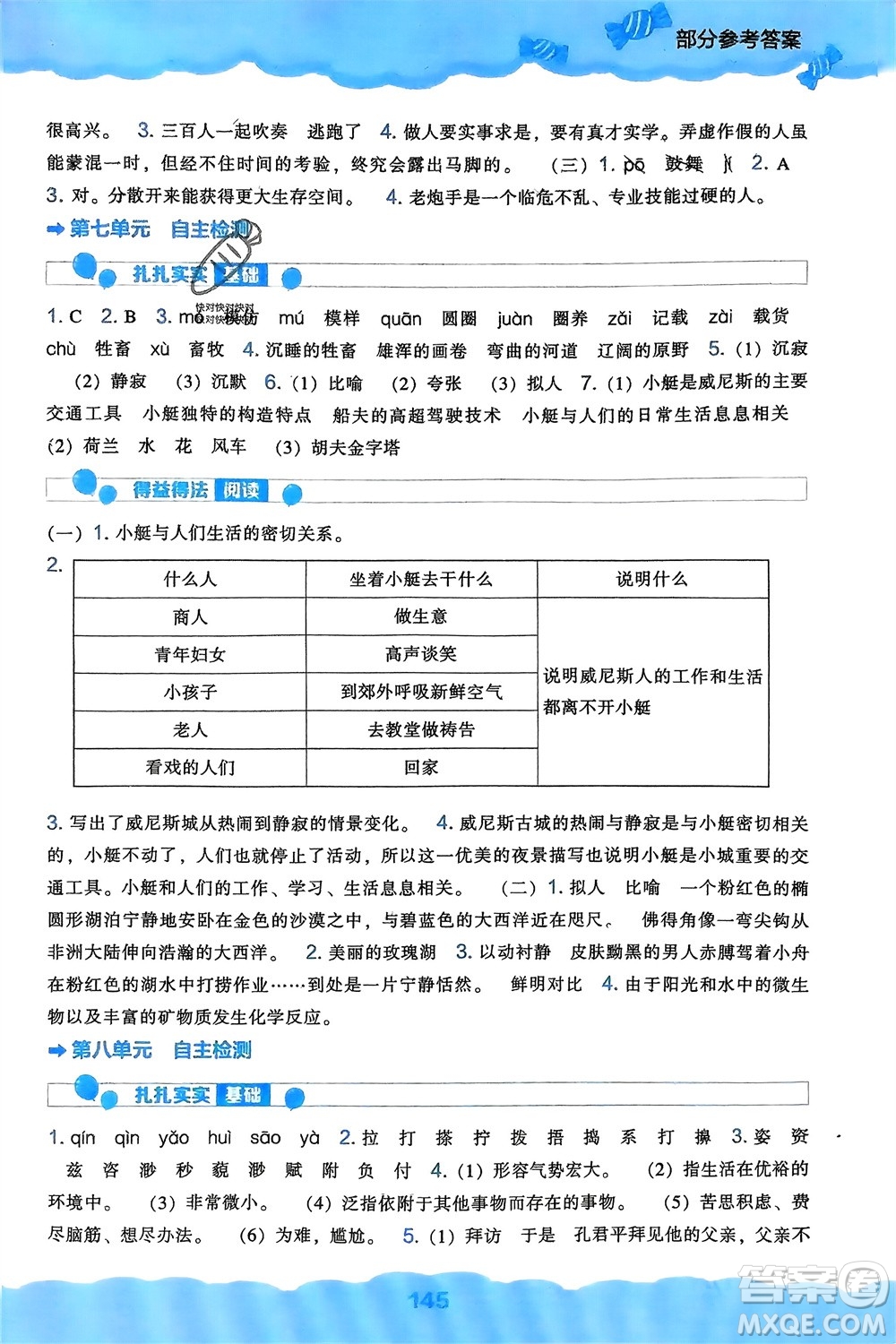 遼海出版社2024年春新課程能力培養(yǎng)五年級語文下冊人教版參考答案