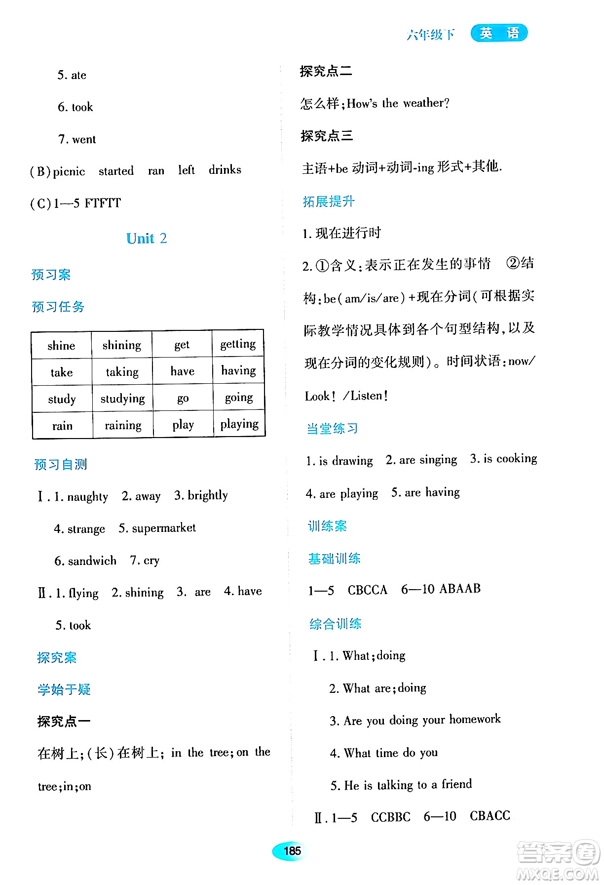 黑龍江教育出版社2024年春資源與評價六年級英語下冊外研版黑龍江專版答案