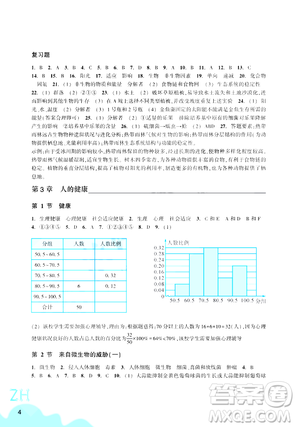 浙江教育出版社2024年春科學作業(yè)本九年級科學下冊浙教版答案