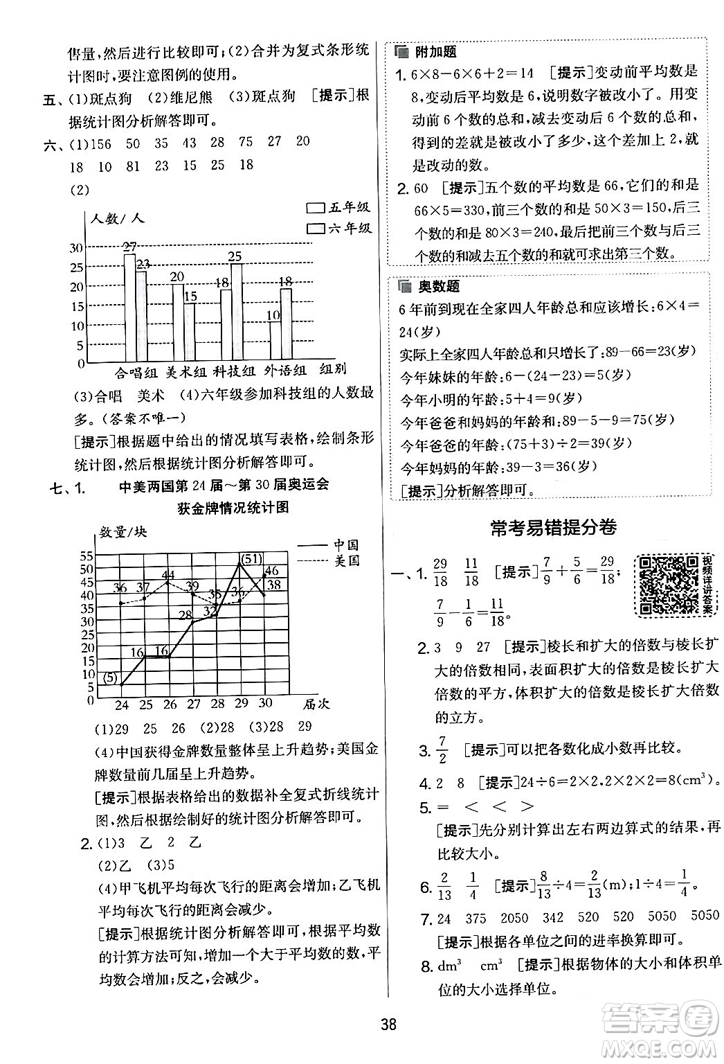 江蘇人民出版社2024年春實(shí)驗(yàn)班提優(yōu)大考卷五年級(jí)數(shù)學(xué)下冊北師大版答案