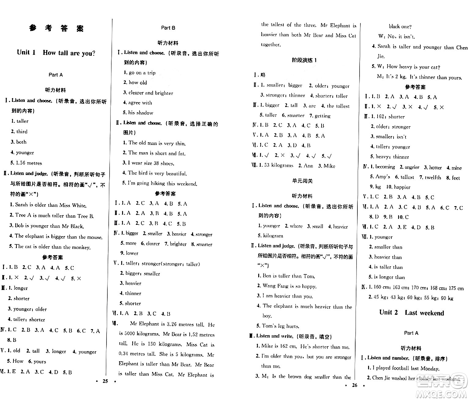 人民教育出版社2024年春小學同步測控優(yōu)化設(shè)計六年級英語下冊人教PEP版陜西專版答案