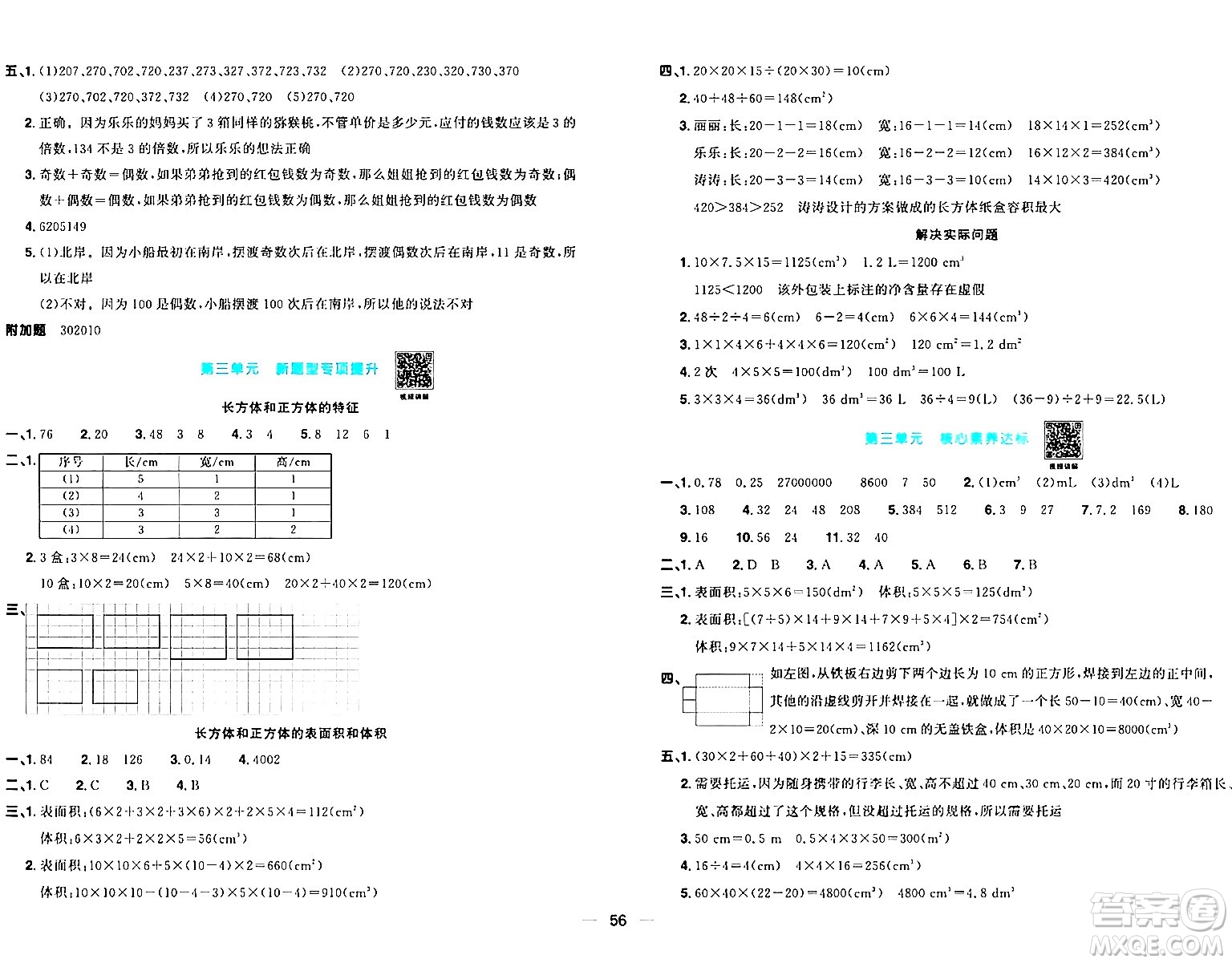 江西教育出版社2024年春陽(yáng)光同學(xué)一線名師全優(yōu)好卷五年級(jí)數(shù)學(xué)下冊(cè)人教版答案