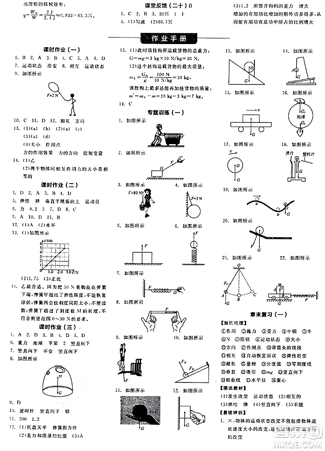 陽光出版社2024年春全品學(xué)練考八年級物理下冊人教版答案