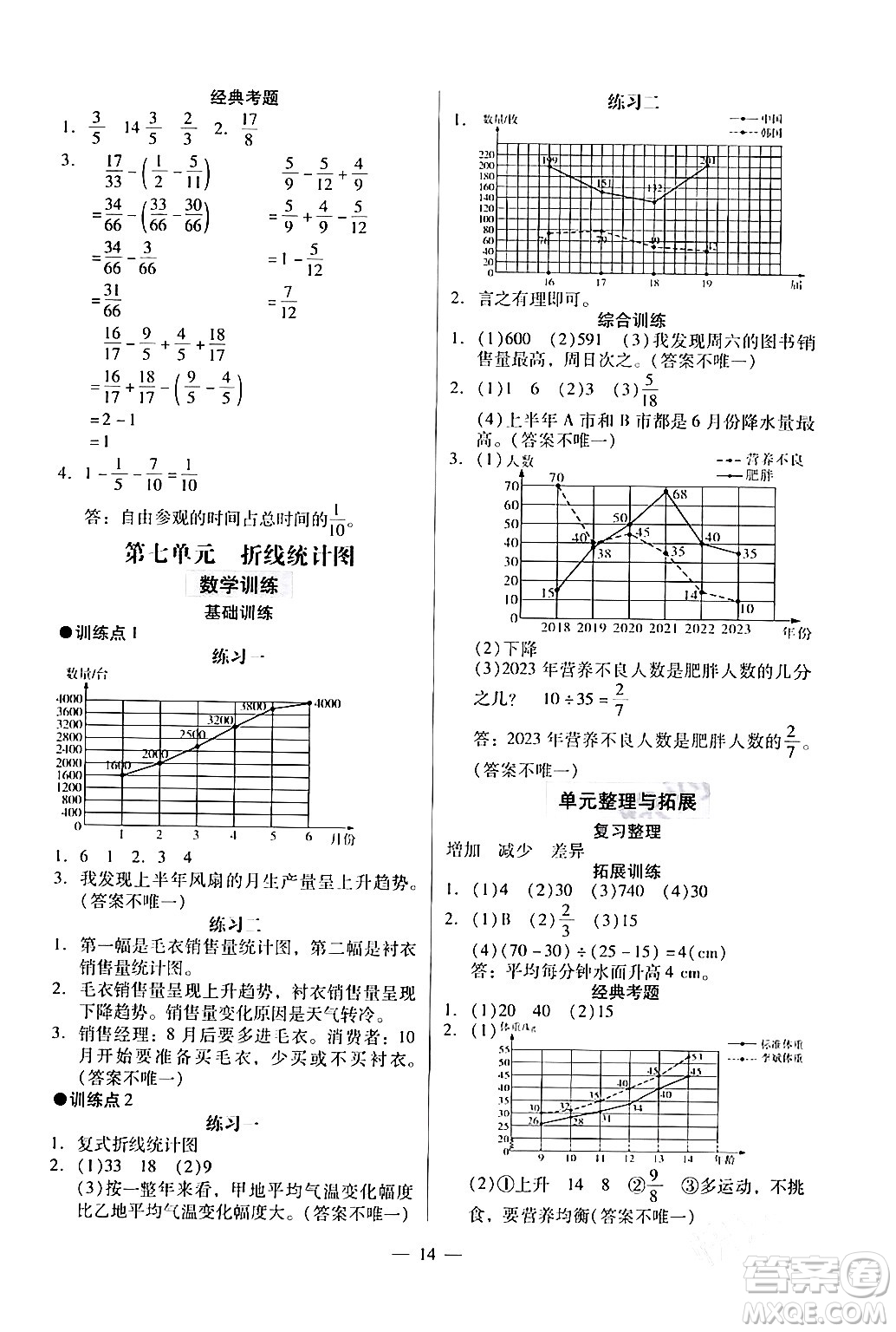 廣州出版社2024年春小學(xué)數(shù)學(xué)目標(biāo)實(shí)施手冊(cè)五年級(jí)數(shù)學(xué)下冊(cè)廣州專版答案