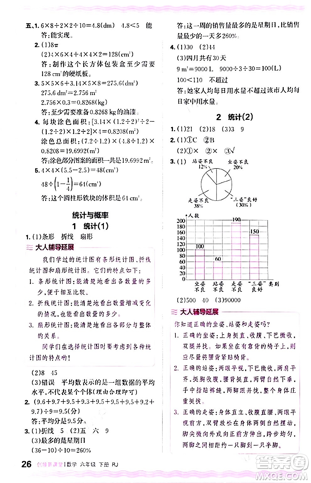 江西人民出版社2024年春王朝霞創(chuàng)維新課堂六年級(jí)數(shù)學(xué)下冊(cè)人教版答案