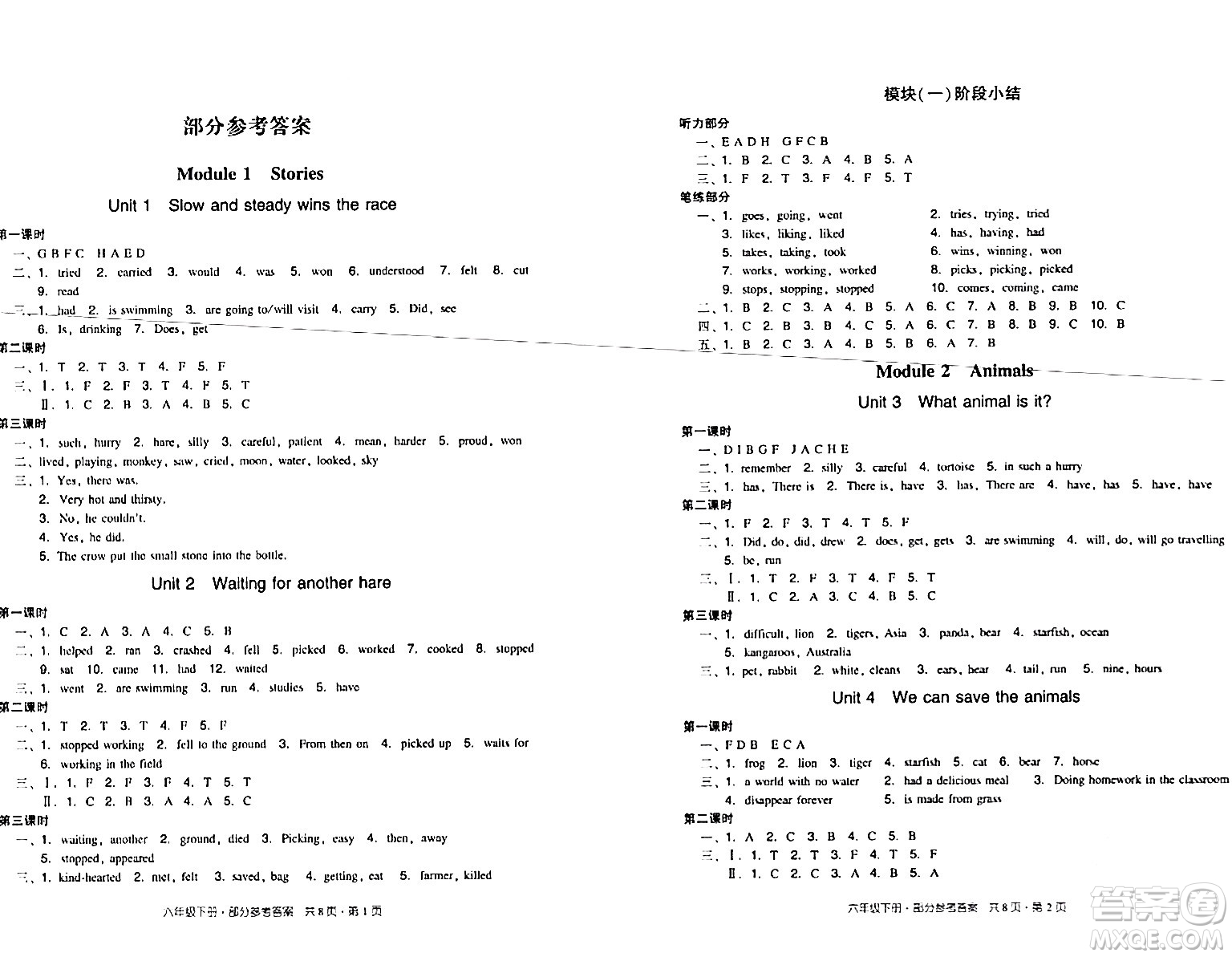 新世紀(jì)出版社2024年春王牌英語小學(xué)英語雙基同步導(dǎo)學(xué)導(dǎo)練六年級英語下冊廣州版答案