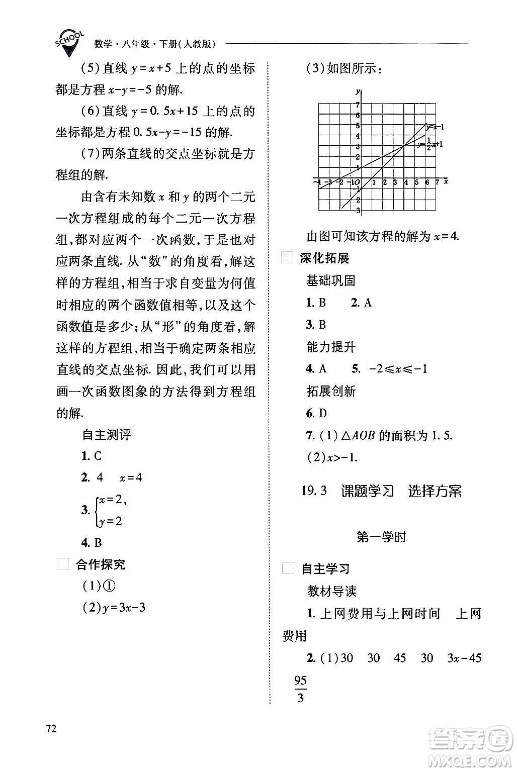 山西教育出版社2024年春新課程問題解決導(dǎo)學(xué)方案八年級(jí)數(shù)學(xué)下冊(cè)人教版答案