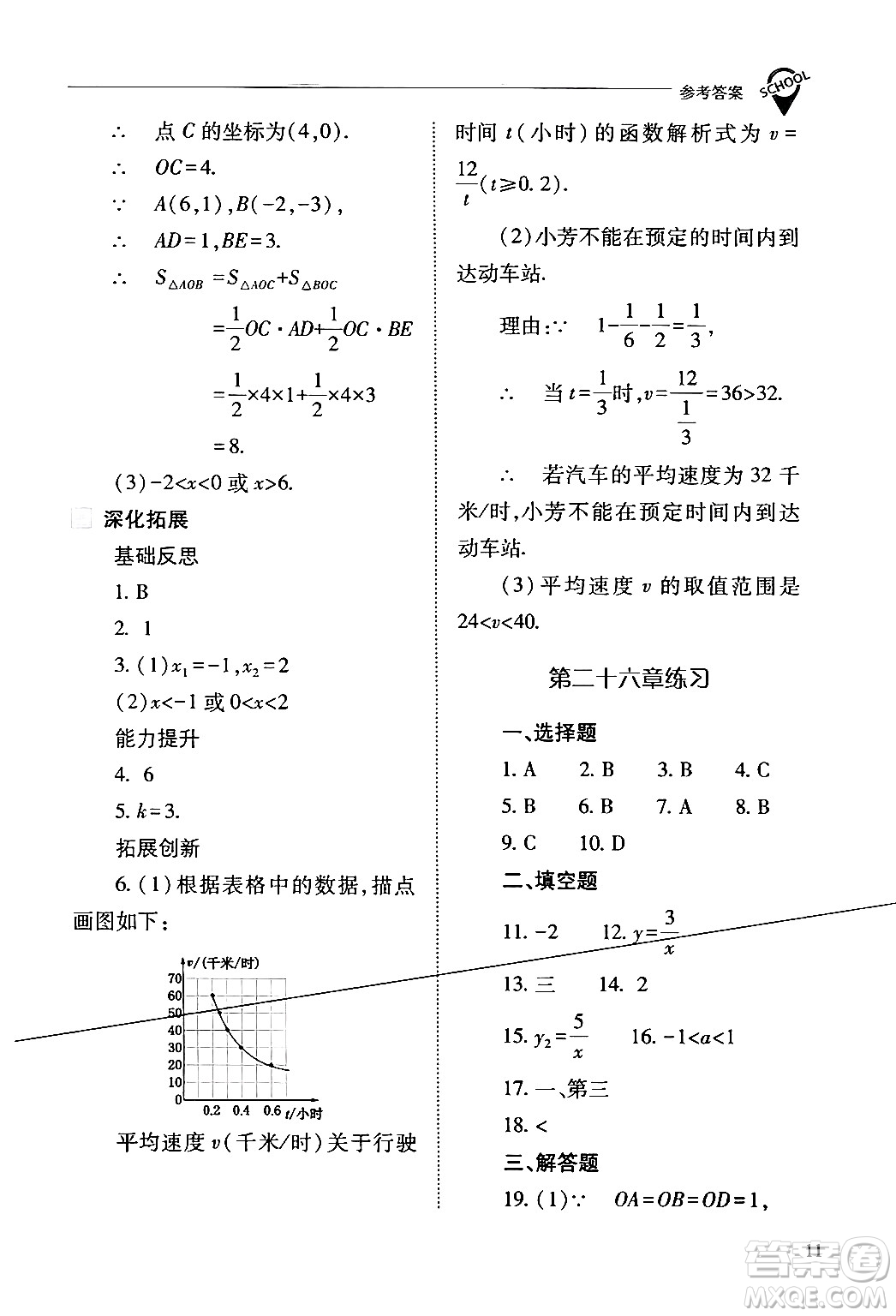 山西教育出版社2024年春新課程問(wèn)題解決導(dǎo)學(xué)方案九年級(jí)數(shù)學(xué)下冊(cè)人教版答案