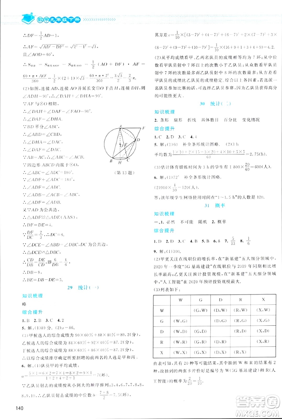 北京師范大學(xué)出版社2024年春課堂精練九年級數(shù)學(xué)下冊北師大版答案