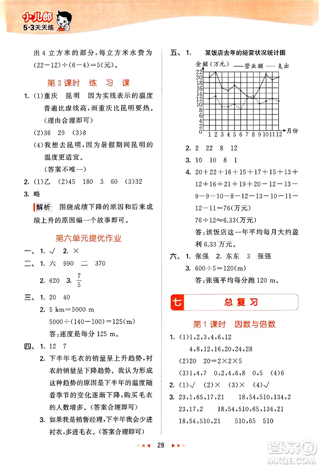 地質(zhì)出版社2024年春53天天練五年級數(shù)學(xué)下冊西師版答案