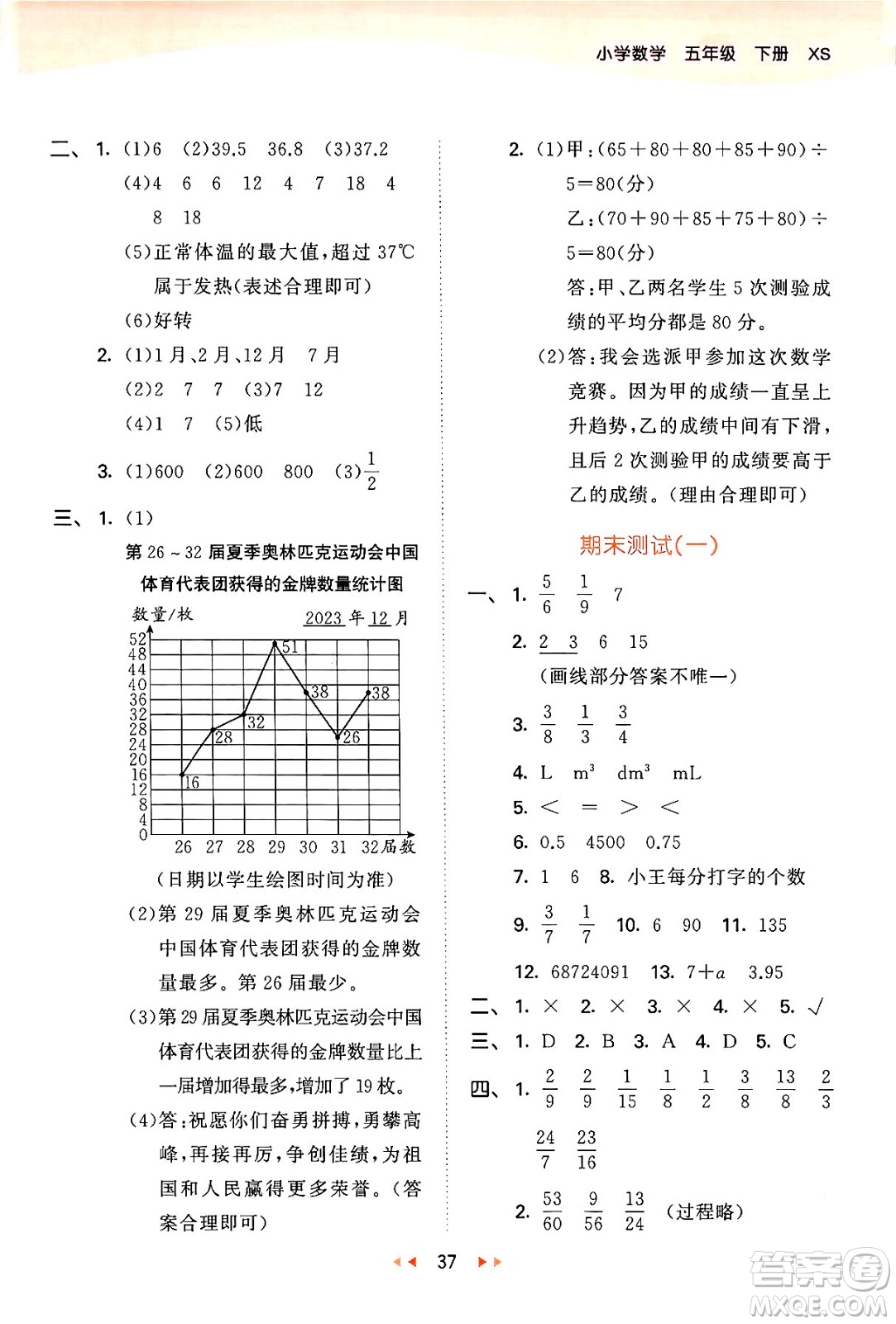 地質(zhì)出版社2024年春53天天練五年級數(shù)學(xué)下冊西師版答案