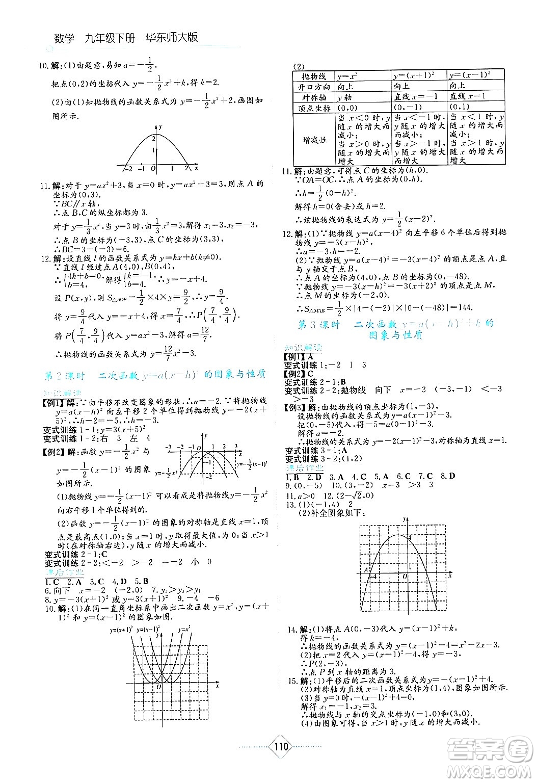 湖南教育出版社2024年春學法大視野九年級數(shù)學下冊華東師大版答案