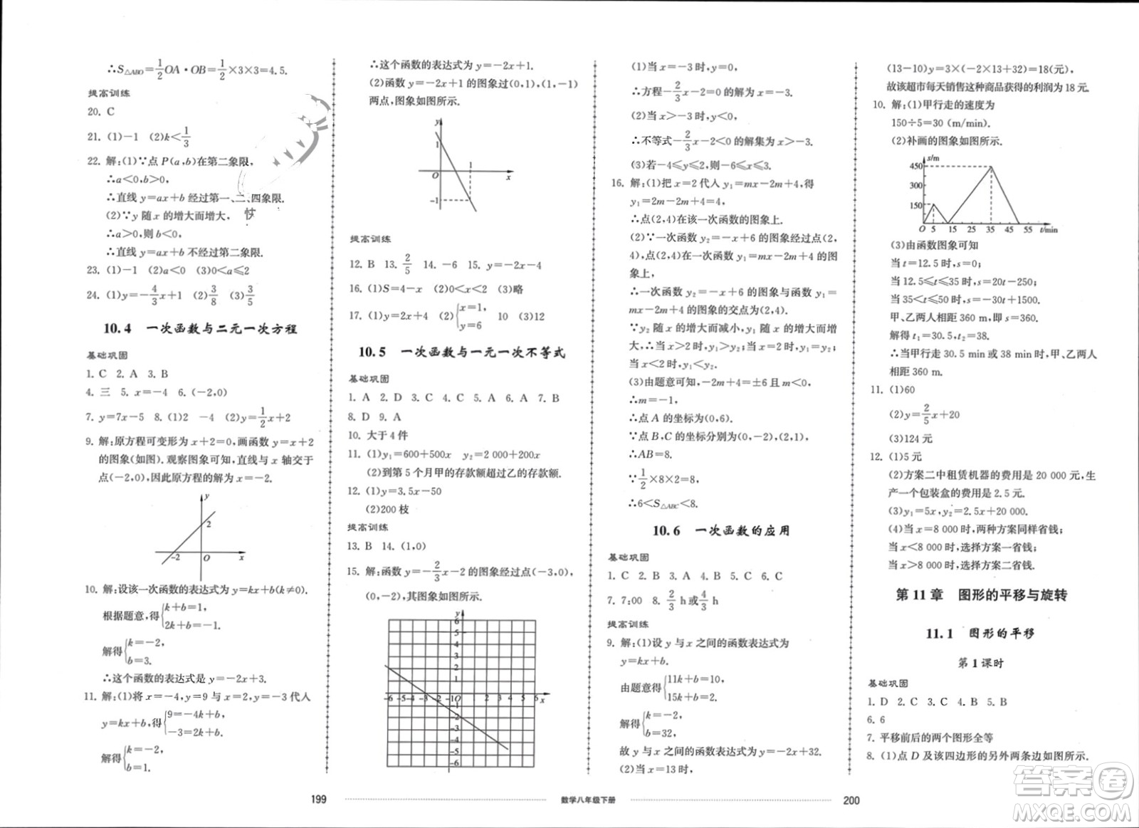 山東科學(xué)技術(shù)出版社2024年春同步練習(xí)冊(cè)配套單元檢測(cè)卷八年級(jí)數(shù)學(xué)下冊(cè)通用版參考答案