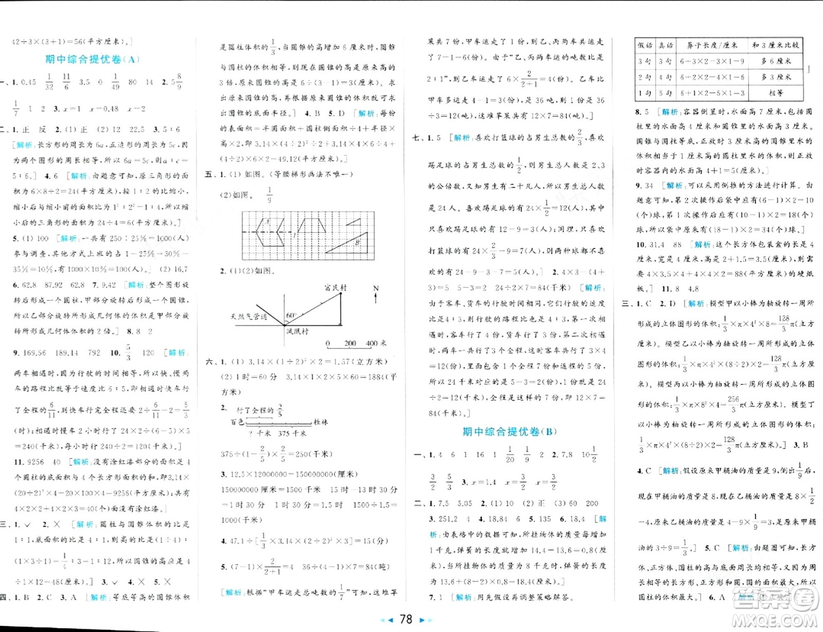 北京教育出版社2024年春同步跟蹤全程檢測(cè)六年級(jí)數(shù)學(xué)下冊(cè)江蘇版答案