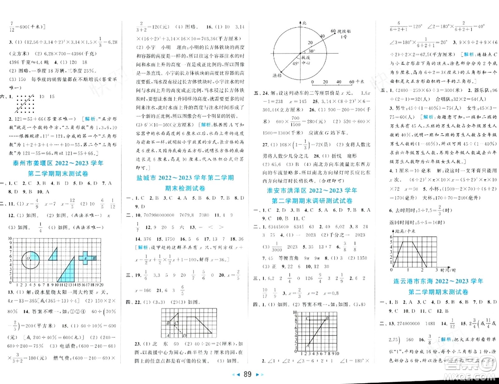 北京教育出版社2024年春同步跟蹤全程檢測(cè)六年級(jí)數(shù)學(xué)下冊(cè)江蘇版答案