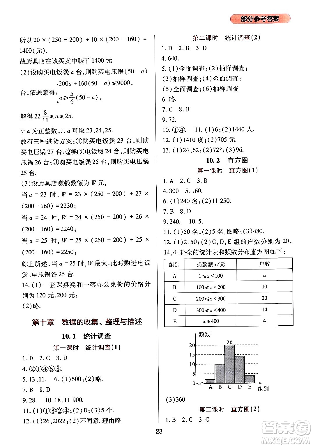 四川教育出版社2024年春新課程實踐與探究叢書七年級數(shù)學下冊人教版答案