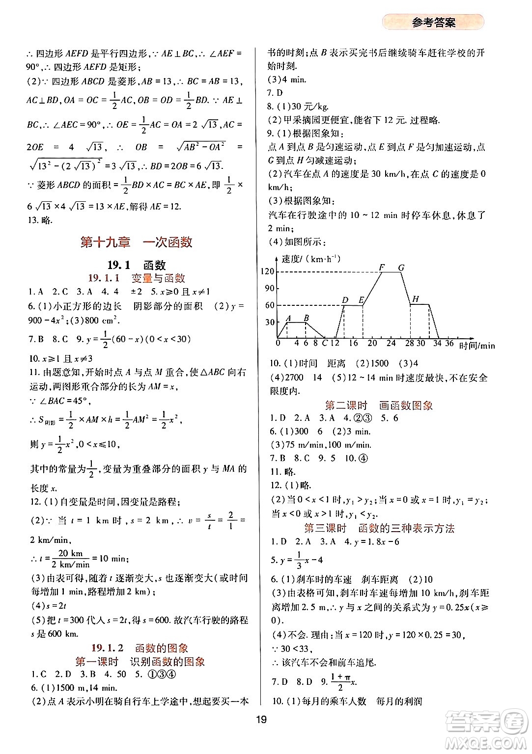 四川教育出版社2024年春新課程實(shí)踐與探究叢書(shū)八年級(jí)數(shù)學(xué)下冊(cè)人教版答案