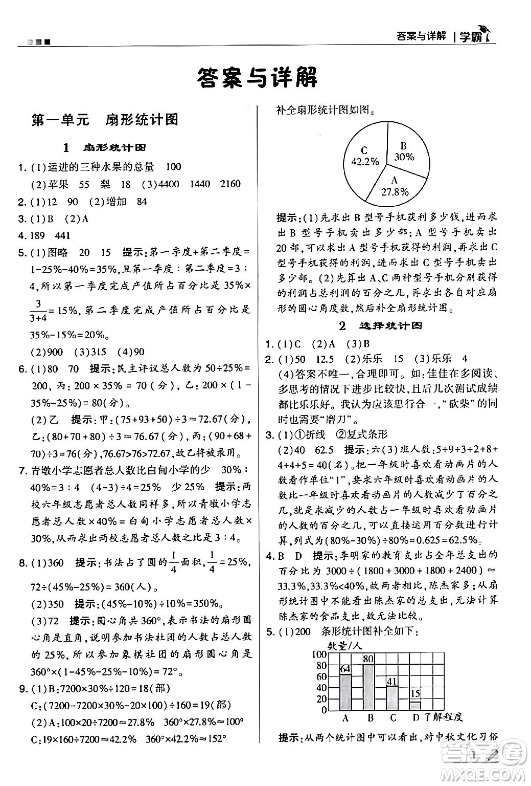 甘肅少年兒童出版社2024年春5星學霸六年級數(shù)學下冊蘇教版答案