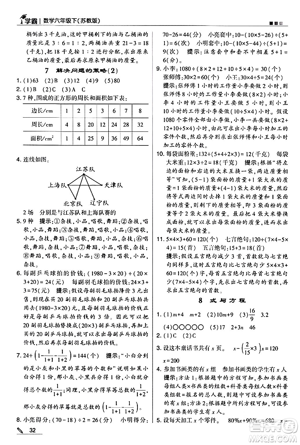 甘肅少年兒童出版社2024年春5星學霸六年級數(shù)學下冊蘇教版答案